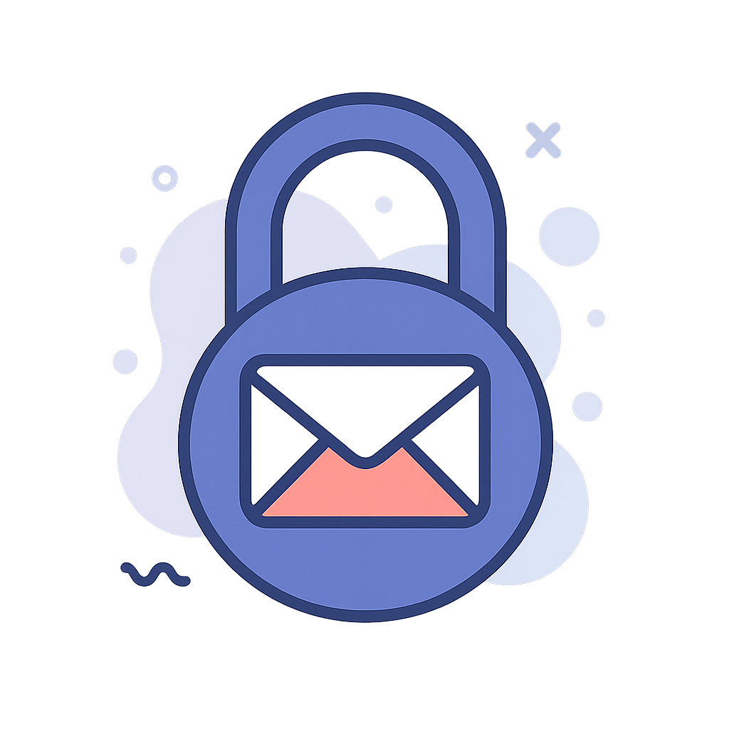 Illustration of Padlock with Envelope