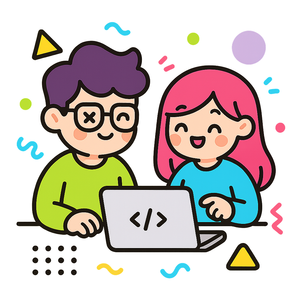 Illustration of Developer and designer collaborating