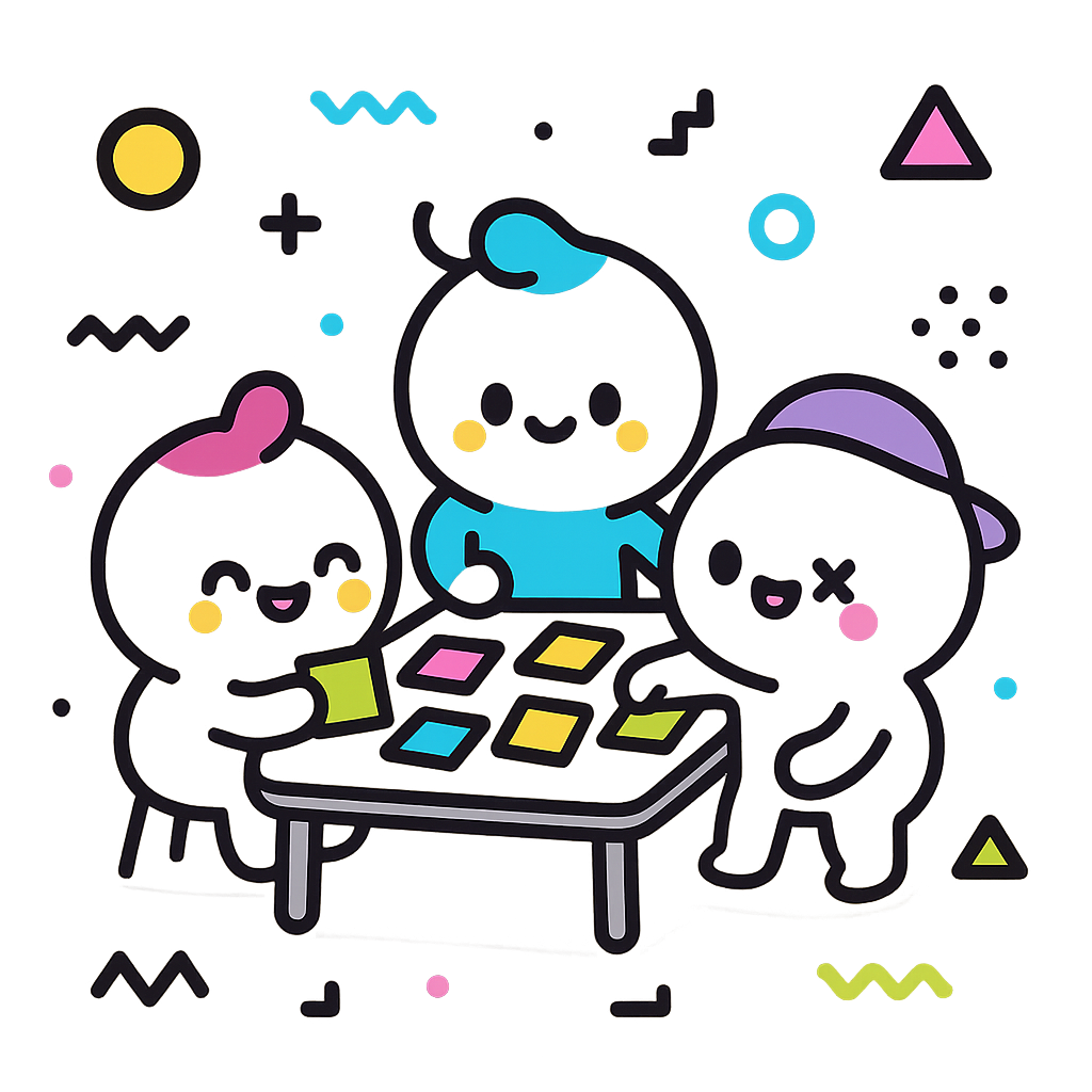 Illustration of Team collaboration sticky notes