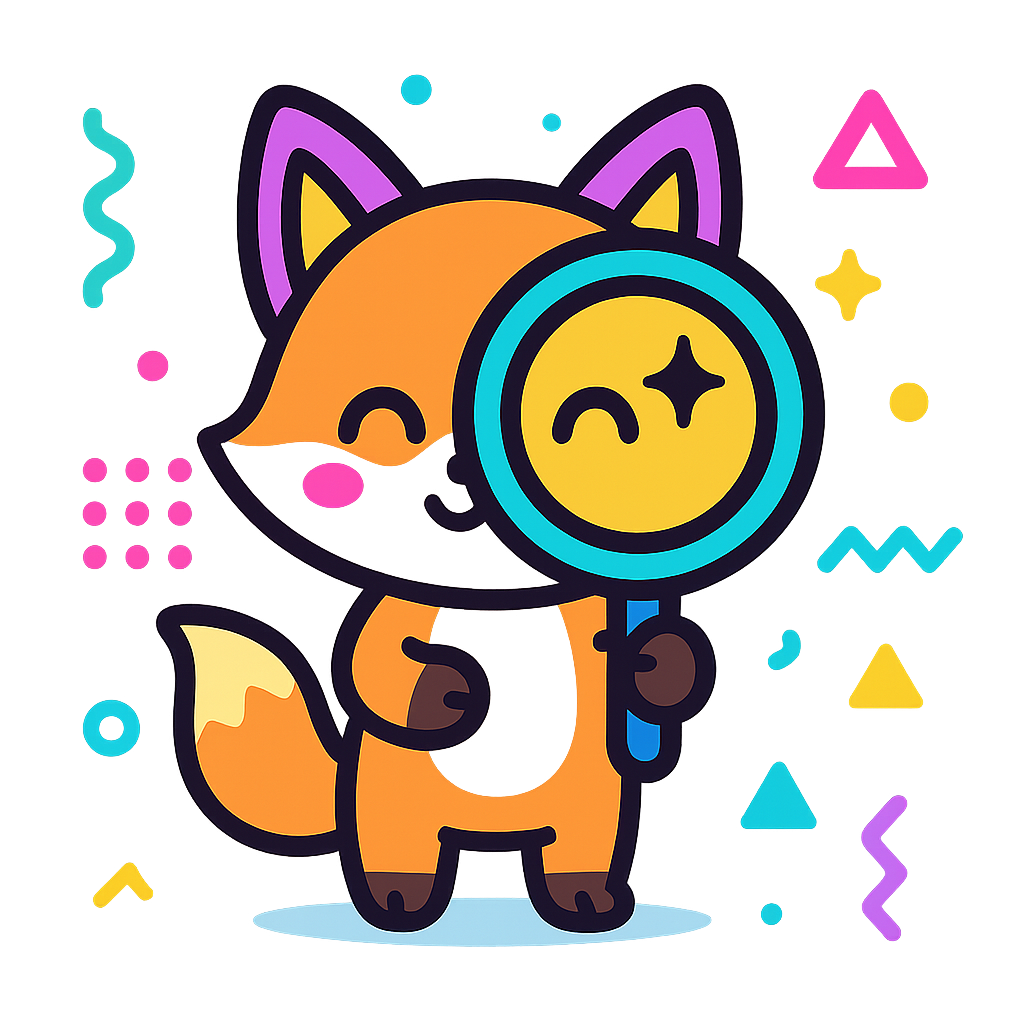 Illustration of Fox with Magnifying Glass